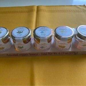 ORGANIC Italian HONEY Set of 5 Jars SEALED, Wildflower Orange Alpine Chestnut